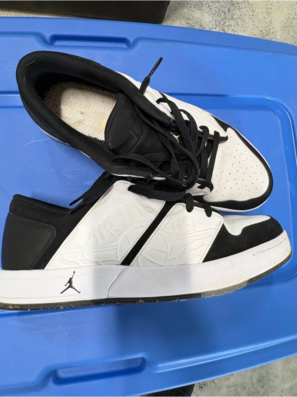 Jordan Men’s Black and White Low-Top Sneakers with Jumpman Logo